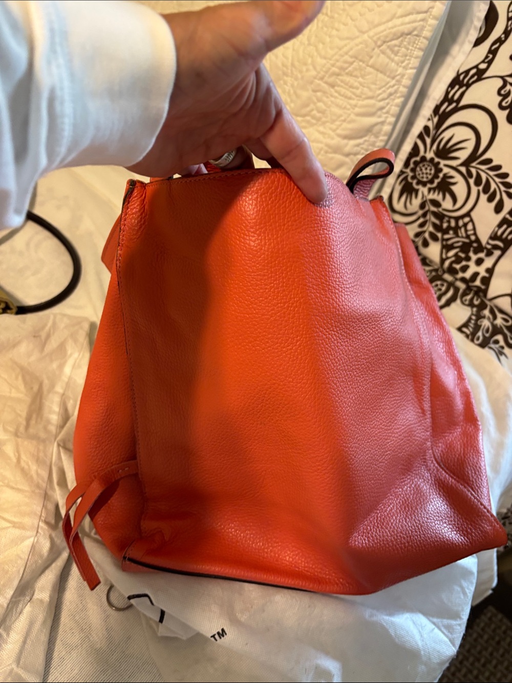Sundance Sunday Best CoralPebbled Leather Backpack